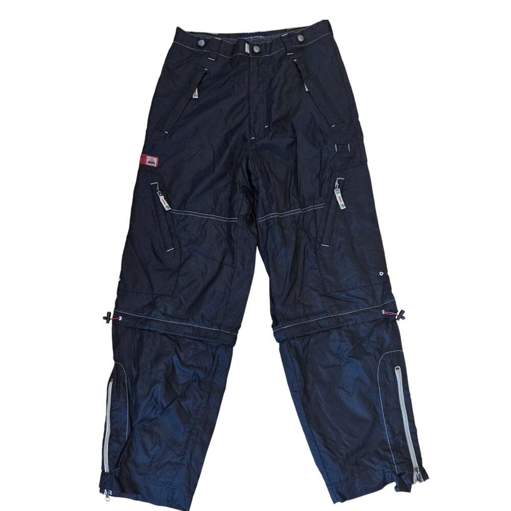 Vintage 90’s Triple Five Soul Black Cargo Pants Size 28x28 Military‎ Y2K Ripstop